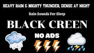 Fall Asleep Fast Hypnosis  Heavy Rain amp Mighty Thunder Dense At Night  Rain Sounds For Sleep [upl. by Asilam551]