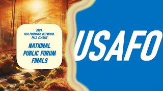 USAFO Fall Classic 2024 Public Forum Finals [upl. by Lehrer]