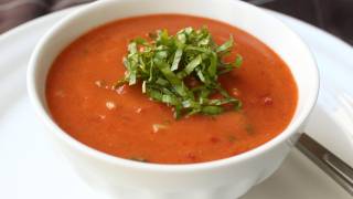 Gazpacho Recipe  Cold Tomato Cucumber Pepper Soup [upl. by Niriam910]