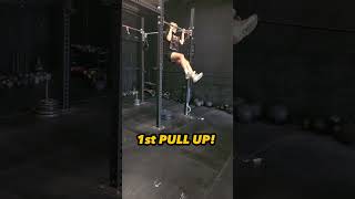 1ST PULL UPS 🦾🤪 pullups chinups newpr achievement fitnessgoals fitnessmotivation gocoogs [upl. by Singhal]