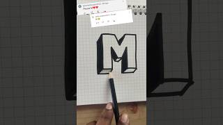 3D M Letter Drawing  Watch it Come to Lifequotart shorts drawing [upl. by Trevor]