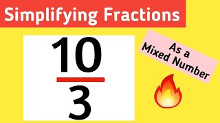 How to Simplify the Fraction 103 as a Mixed Number  Improper fraction to mixed number [upl. by Patterson]