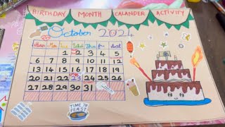 School project craft ideas  Birthday month calendar ideas 💡  DIY Calendar [upl. by Robertson]