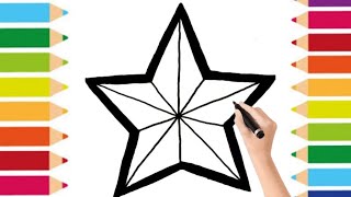 How to draw a simple and easy star simple star for kids [upl. by Hachmin]