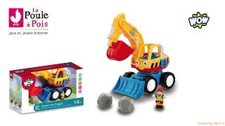 Dexter la tractopelle  Jouets pour enfants  Wow Toys  lapouleapoisfr [upl. by Atteselrahc]