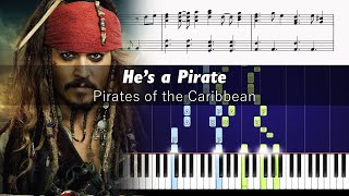 Pirates of the Caribbean  Hes A Pirate  Piano Tutorial  SHEETS [upl. by Pinsky]