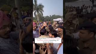 Chandigarh Police lathi charge on Punjab University students ￼ [upl. by Nadler430]