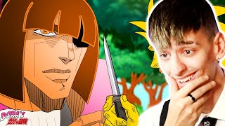 DORAS BIZARRE ADVENTURE DORA VS GRUMPY TROLL Reaction [upl. by Anilrats]