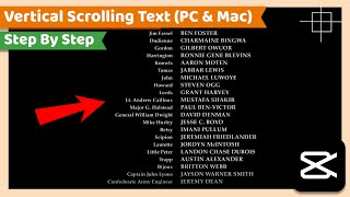 Vertical Scrolling or Rolling End Credits Text  CapCut PC Tutorial [upl. by Nine]