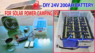 DIY a Lifepo4 Battery 24V 200Ah For Solar Power Mobihome RV Caravan Camping Boat Outdoor [upl. by Elsie181]