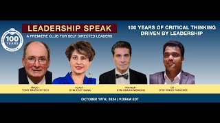 Meeting 144  19 October 2024 Leadership Speak 100 yrs of Critical Thinking [upl. by Meelas]