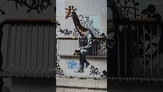 Animating Banksys Iconic Street Art Unveiling the Giraffe on Bench Masterpiece [upl. by Ennaid]