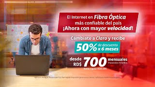 Claro RD  Nuevos Planes de Internet en Fibra Óptica [upl. by Aeirdna]