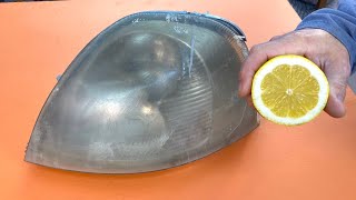 Genius Idea Clean Your Headlights in 10 Minutes Using Lemon [upl. by Myrle]