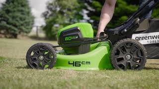 Greenworks 60V 46cm Self Propelled Lawnmower  Screwfix [upl. by Oloapnaig]