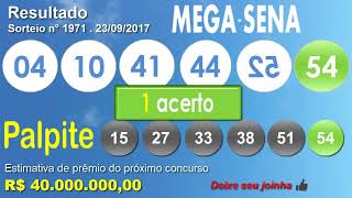 RESULTADO MEGA SENA 1971 sábado SorteMegaSena [upl. by Baelbeer310]