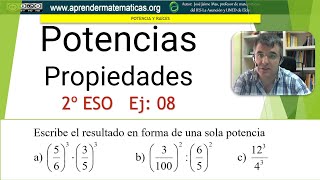 Potencias José Jaime Mas 2eso 04 potencias 08 propiedades de las potencias [upl. by Sielen503]