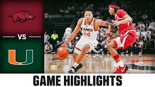 Arkansas vs Miami Game Highlights  202425 ACC Mens Basketball [upl. by Hosea135]