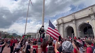 DC Protests Demonstrators at Union Station During Israeli Prime Minister Benjamin Netanyahu Visit [upl. by Itraa941]