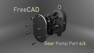 FreeCAD Tutorial Part 66  A2Plus Assembly of Gear Pump using Fasteners Workbench [upl. by Darnoc]