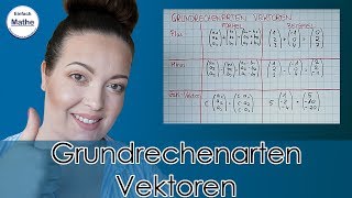 Grundrechenarten mit Vektoren  Plus Minus und Zahl mal Vektor by einfach mathe [upl. by Nibram794]