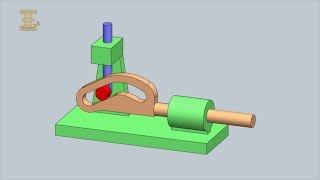 ThreeLink Sliding Cam Mechanism [upl. by Phionna748]