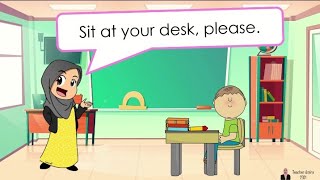 English Year 1  Simple Classroom Instructions Supermind  Topic 1  At School [upl. by Esor]