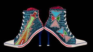 Teri Greeves talks about beading Converse sneakers and highheeled shoes [upl. by Chesna]