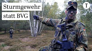 BVGMitarbeiter macht BundeswehrAusbildung  Berlin Reservist UkraineKrieg Tram [upl. by Iarised]