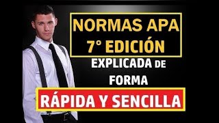 NORMAS APA SÉPTIMA EDICIÓN 7ma EXPLICADAS DE FORMA RÁPIDA Y SENCILLA CON EJEMPLOS [upl. by Hugo]