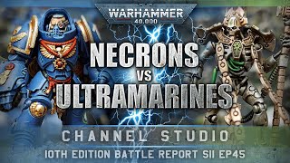 10th Edition Ultramarines Space Marines vs Necrons Warhammer 40K Battle Report 2000pts [upl. by Atiuqa]