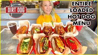 ENTIRE MENU OF LOADED HOT DOGS The owner kept bringing out more food RainaisCrazy [upl. by Dragelin846]