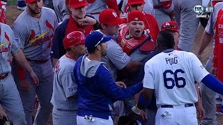 Puig plunked in 3rd benches clear [upl. by Ebert]