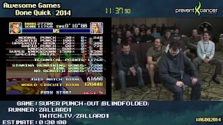 Super PunchOut Blindfolded Speed Run Live 02409 SNES by Zallard1 AGDQ 2014 [upl. by Kalfas]