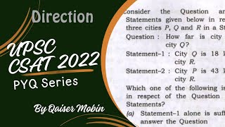 How far is city P from city Q  Direction  UPSC CSAT PYQ SERIES 2022  CSAT Full Course [upl. by Elliot581]