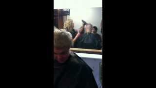 Oliver getting his first buzz cut at Fishburne Military Academy August 2012 [upl. by Anabahs]