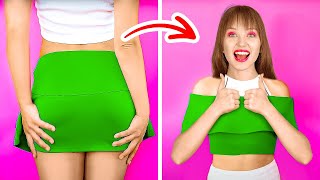 AWESOME CLOTHES HACKS FOR GIRLS Clothes Hacks amp Easy Fashion Tricks By 123GO GOLD [upl. by Mcferren]