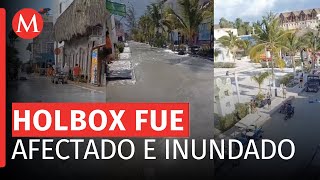 Holbox es afectado por Frente frío 32 reportan calles inundadas y postes caídos [upl. by Basia760]