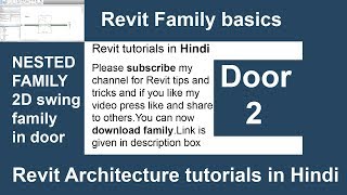 Revit tutorials in Hindiparametric 2d door swing family [upl. by Atnuahsal760]