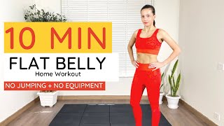 10 Minute Belly Home Workout No Jumping  No Equipment [upl. by Trbor]