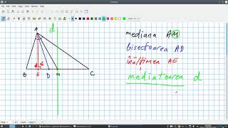 Linii importante în triunghi mediană bisectoare înălțime mediatoare [upl. by Defant]