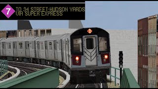 OpenBVE Special 7 Train To 34 StreetHudson Yards Via Super Express R188 [upl. by Ecirtel]