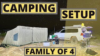 FAMILY OF 4 CAMPING SETUP  How to pack and what to bring  Our essential gear  Oztent RV  Kids [upl. by Oringas99]