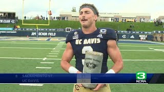 UC Davis takes down Sac State in 69th Causeway Classic [upl. by Laerol]