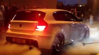 BMW 1 SERIES 120D BURNOUT LAUNCH NITROUS Akrapovic Exhaust  640D Engine  Modified [upl. by Yditsahc283]