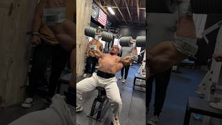 NEW PR Larry Wheels 400 lb Dumbbell Shoulder Press for Reps 200 lb Dumbbells [upl. by Allissa]