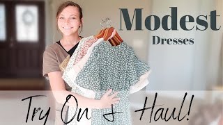 Modest Dresses Haul amp Try On Modest Amazon Dresses [upl. by Akemehs543]