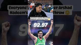 Arshad Nadeems Historic 9297m Throw in Olympics 🔥🔥Arshadnadeem neerajchopra javelin olympics [upl. by Shepperd]