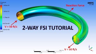 ANSYS 2020 Tutorial 2Way FSI of a Pipe Bend [upl. by Annavoj151]