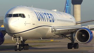 INCREDIBLE ENGINE NOISE from a 20 YEAR OLD B767 Up Close Takeoff at Manchester Airport [upl. by Eirised]